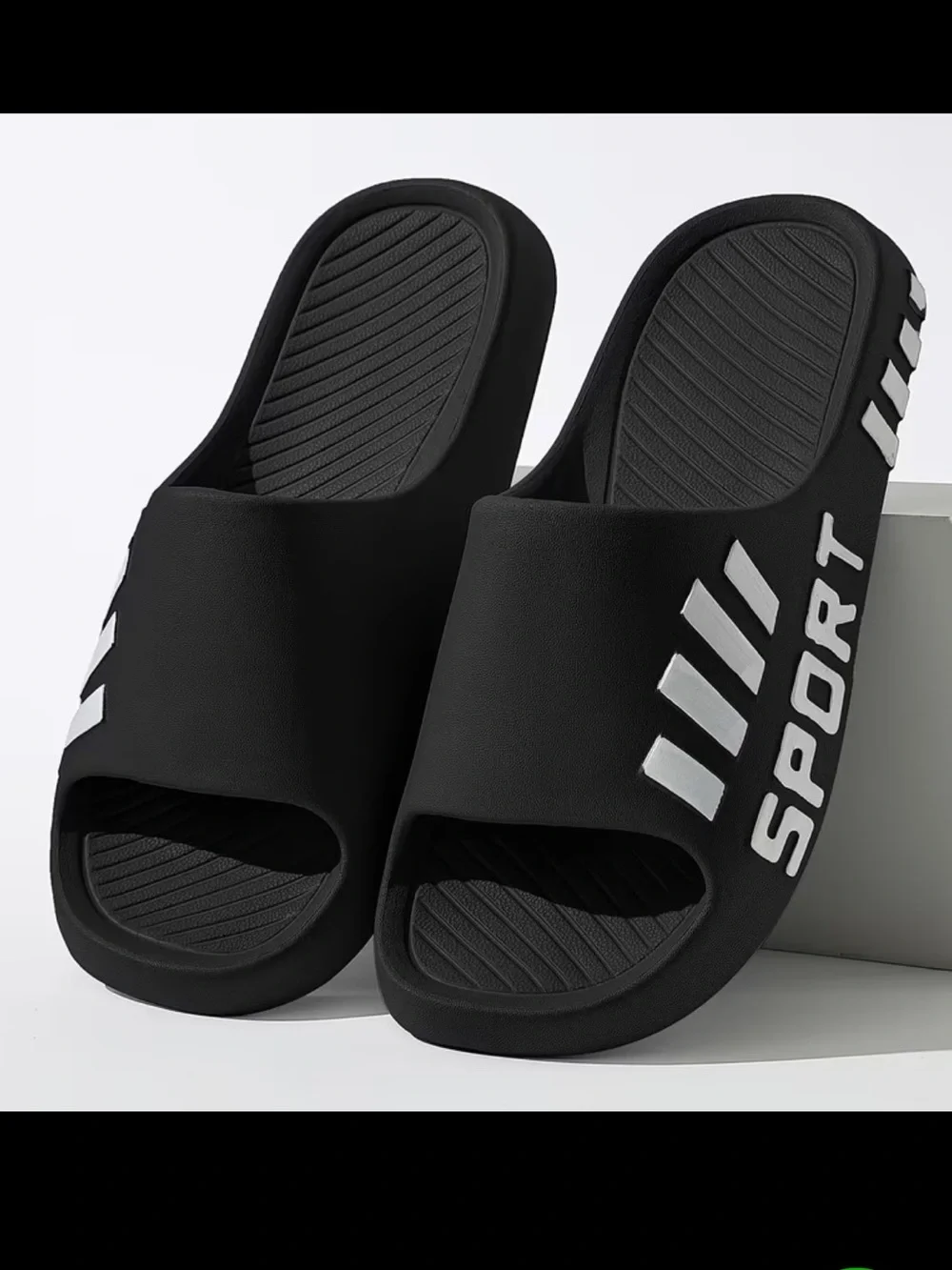 Sport Black EVA Slide Sandals Lightweight Comfort Slip-On Slides